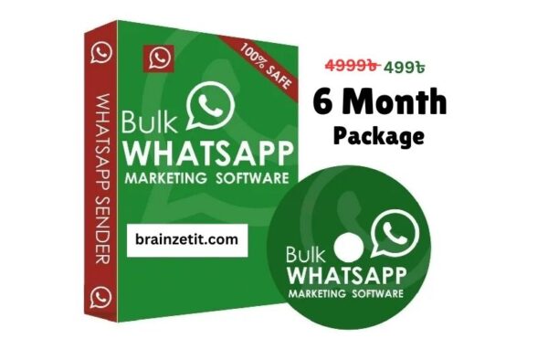 হোয়াটসঅ্যাপ মার্কেটিং সফটওয়্যার 6 Month প্যাকেজ
