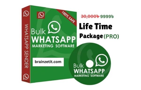 হোয়াটসঅ্যাপ মার্কেটিং সফটওয়্যার Life Time (PRO) প্যাকেজ